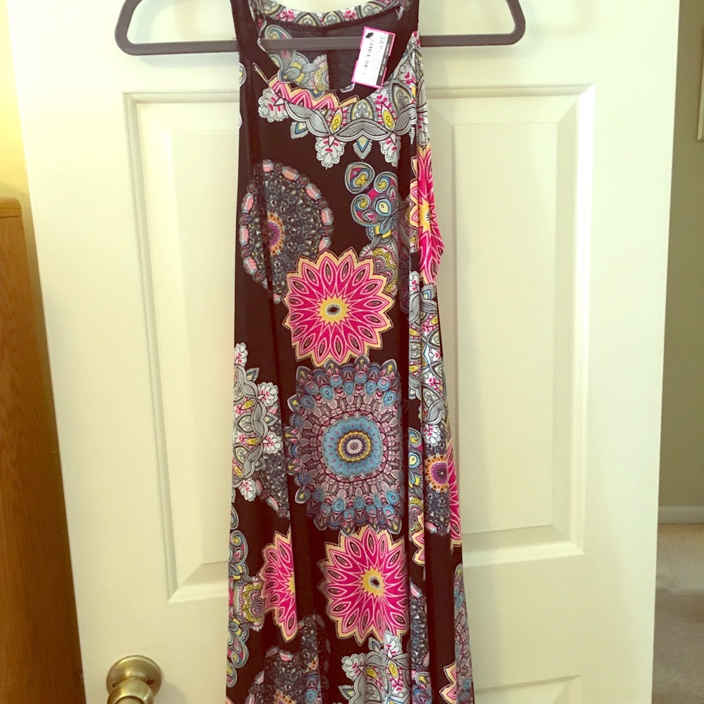 Multi-colored tank dress with pockets